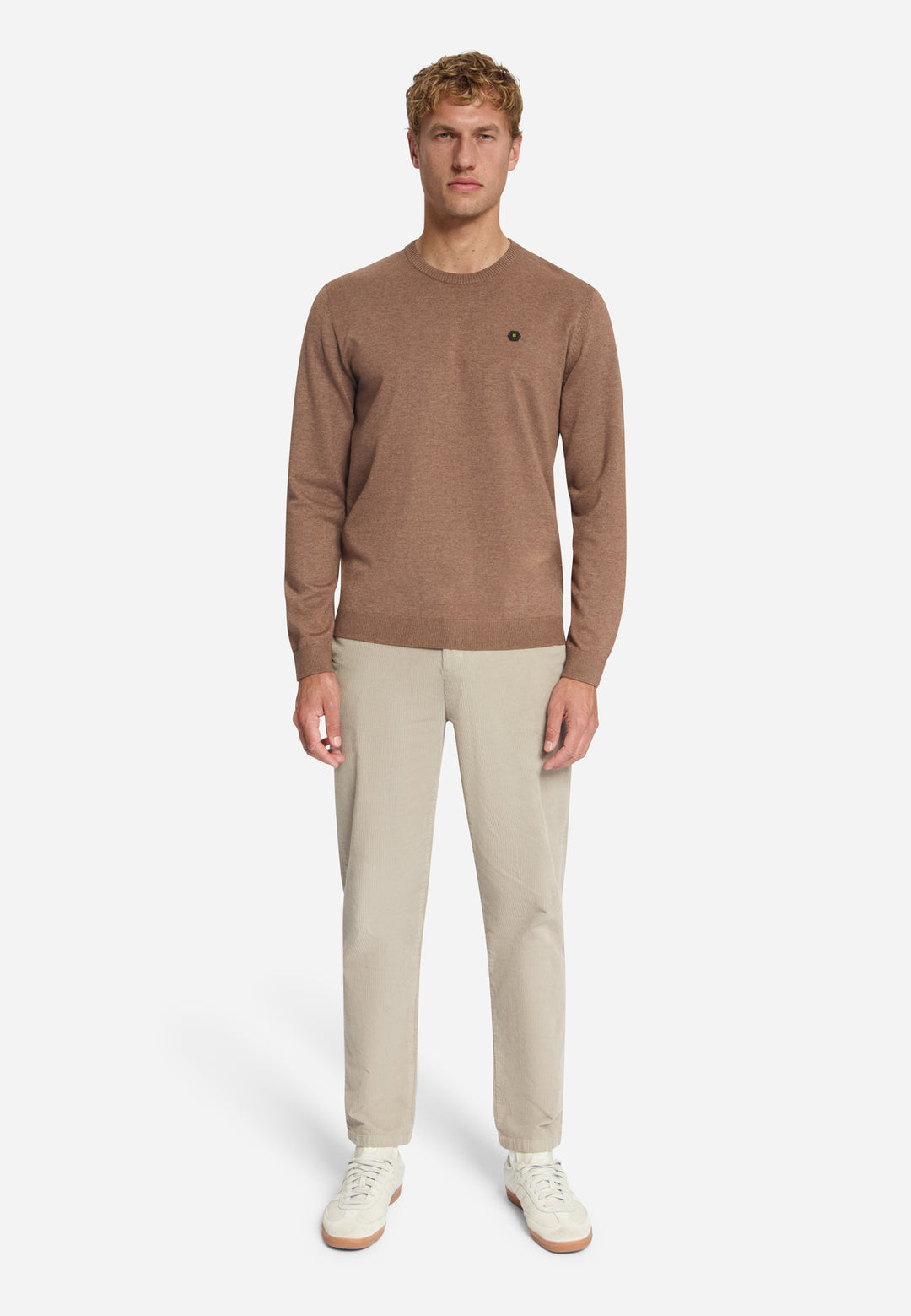 Pullover Crewneck Melange, Light Brown 041 Bild 3