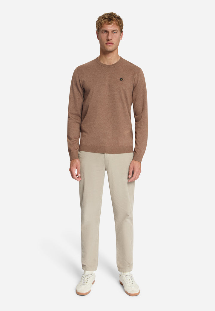 Pullover Crewneck Melange, Light Brown 041 Bild 3
