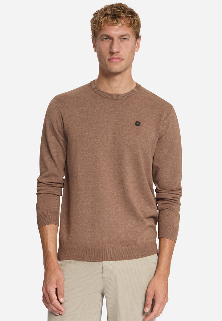 Pullover Crewneck Melange, Light Brown 041 Bild 4