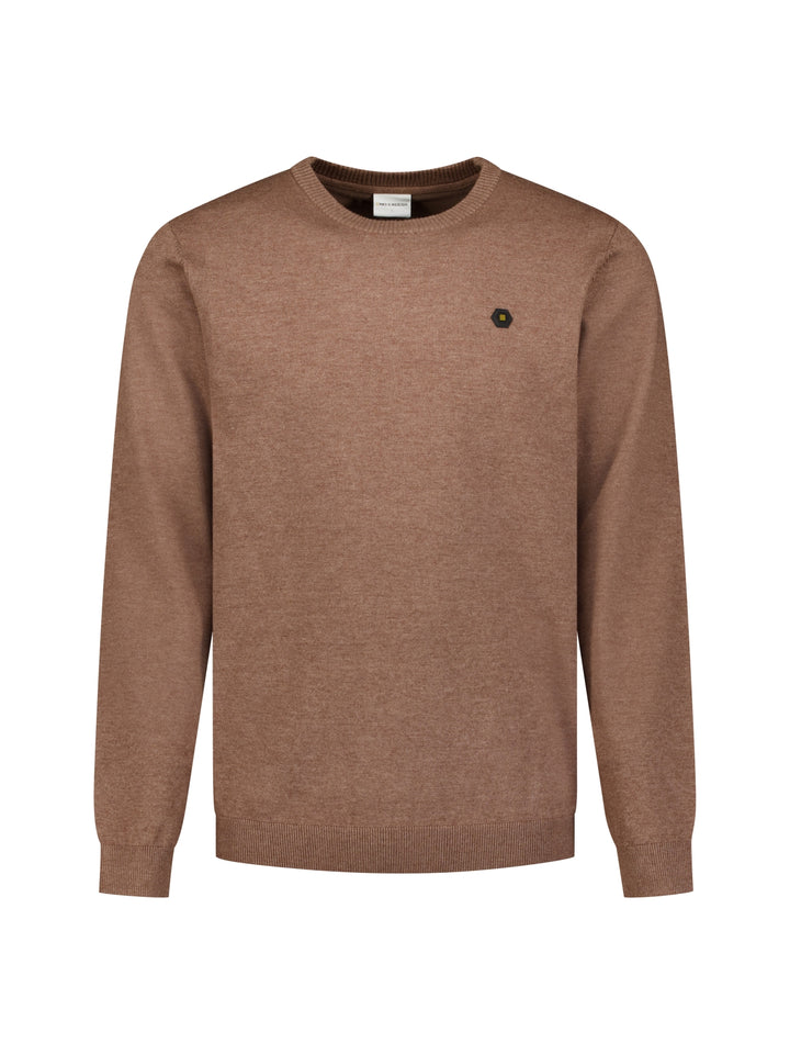 Pullover Crewneck Melange, Light Brown 041 Bild 5