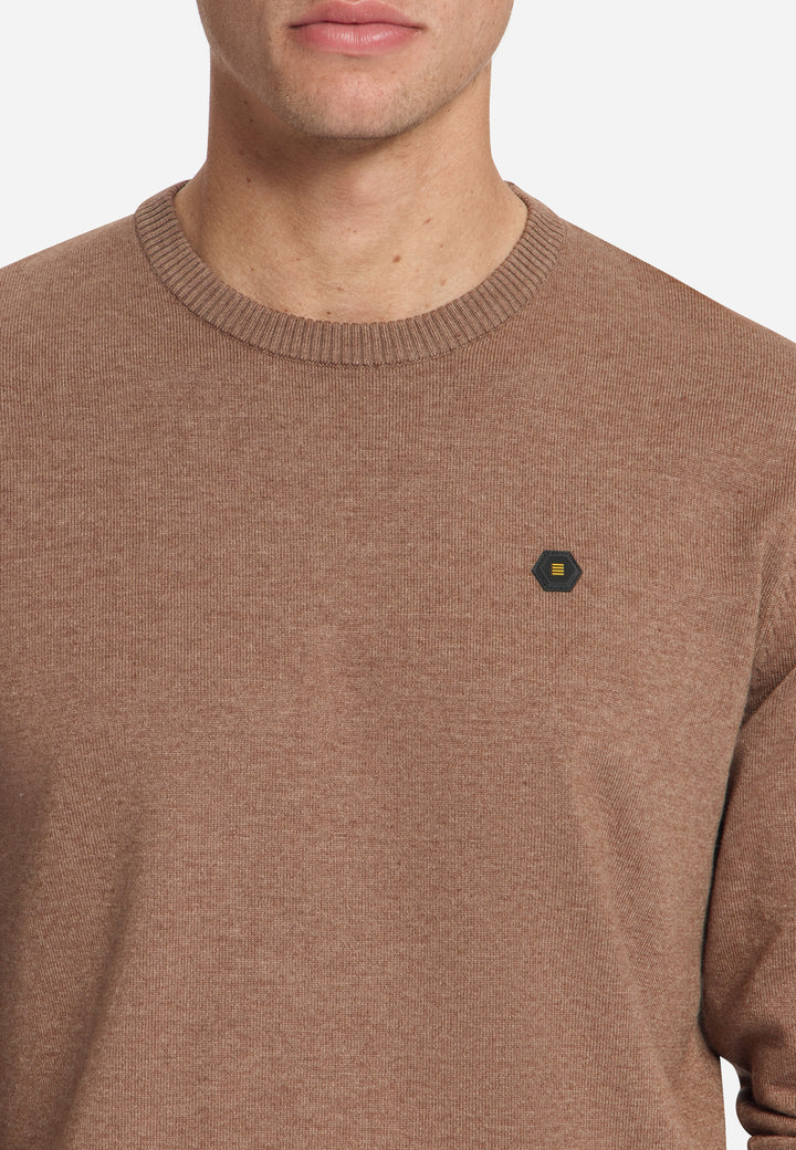 Pullover Crewneck Melange, Light Brown 041 Bild 7