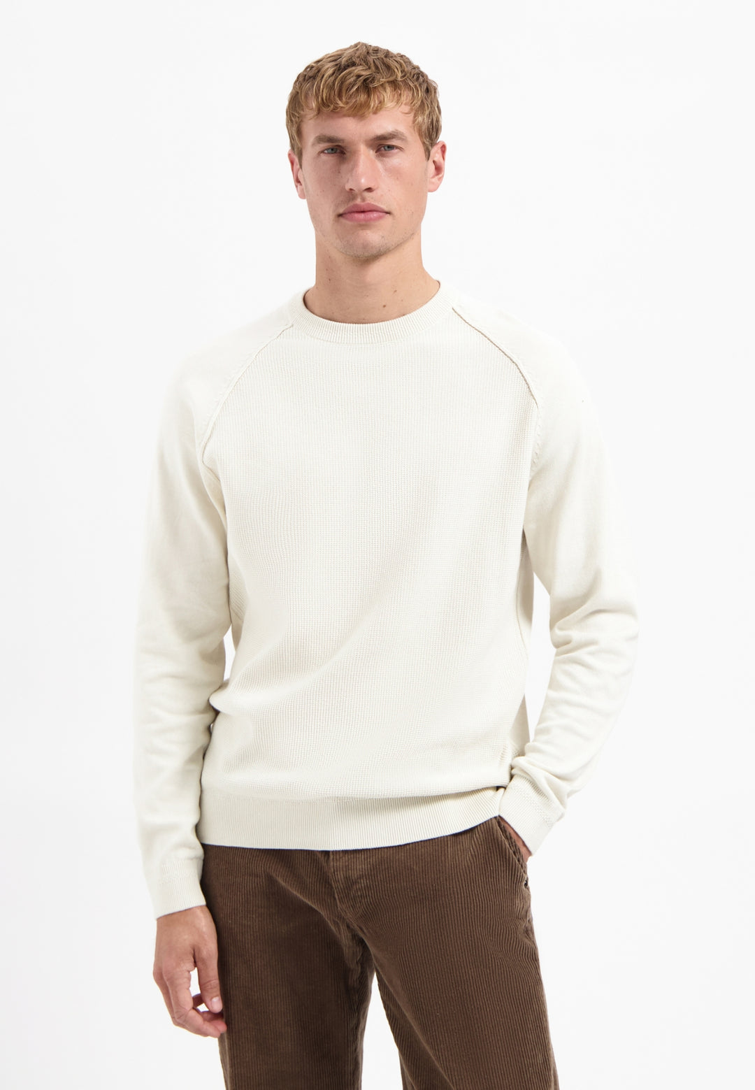 Pullover Crewneck Solid Waffle Knit, Kit 013 Bild 1