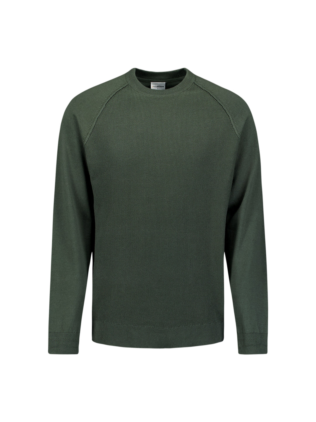 Pullover Crewneck Solid Waffle Knit, Dark Green 052 Bild 5
