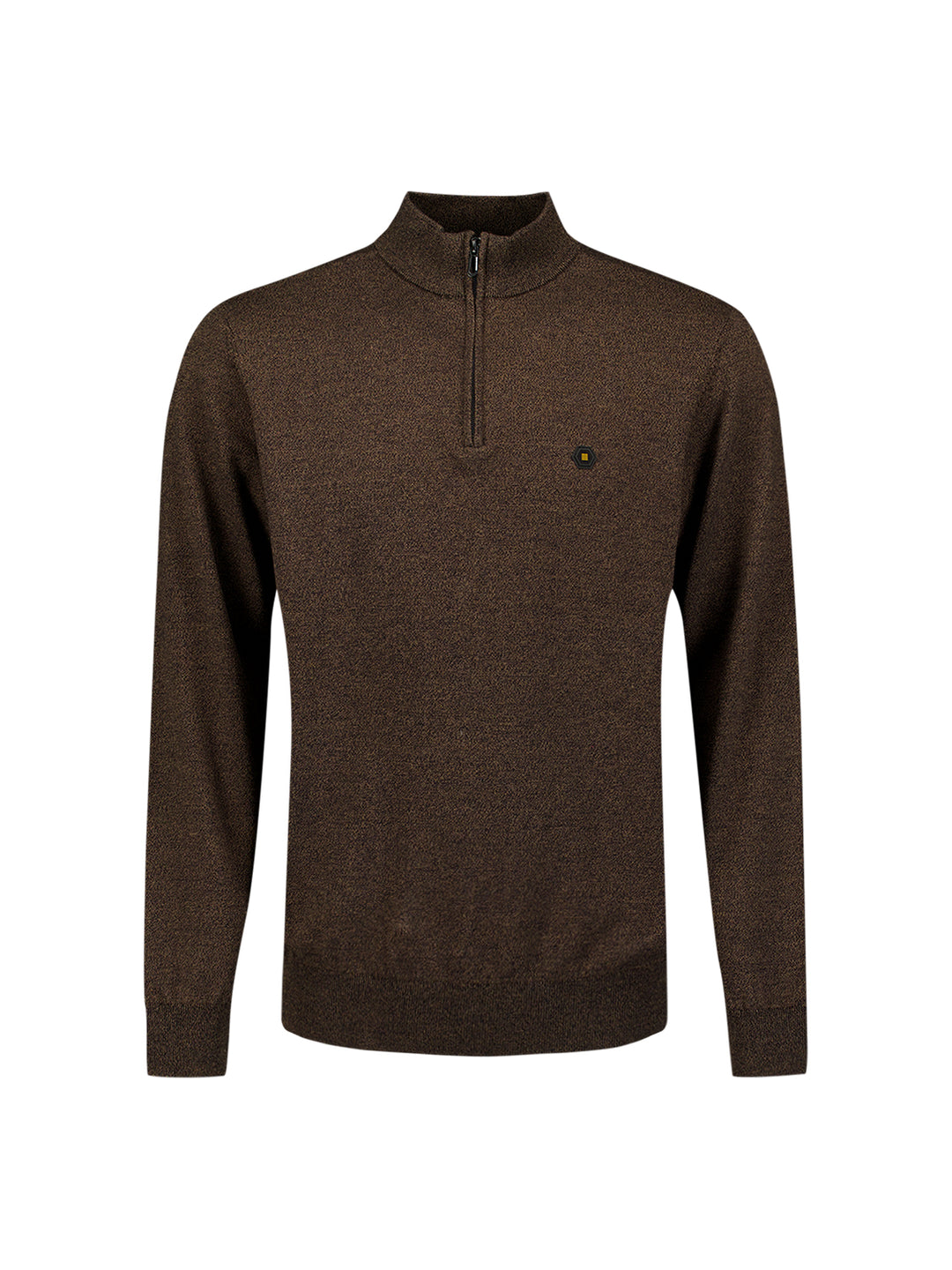 Pullover Half Zip 2 Coloured Melange, Taupe 044 Bild 5