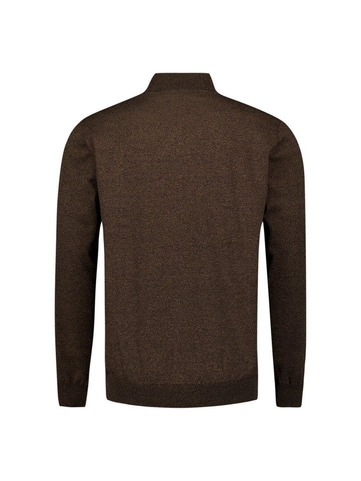 Pullover Half Zip 2 Coloured Melange, Taupe 044 Bild 6