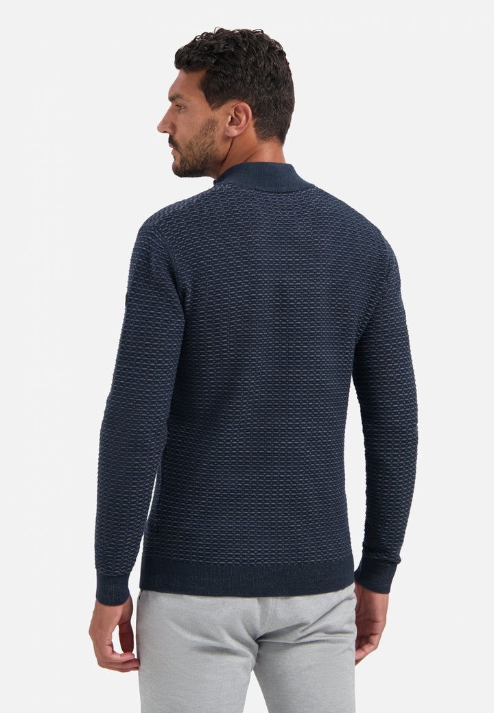 Pullover Half Zip Jacquard Plated, Night 078 Bild 2