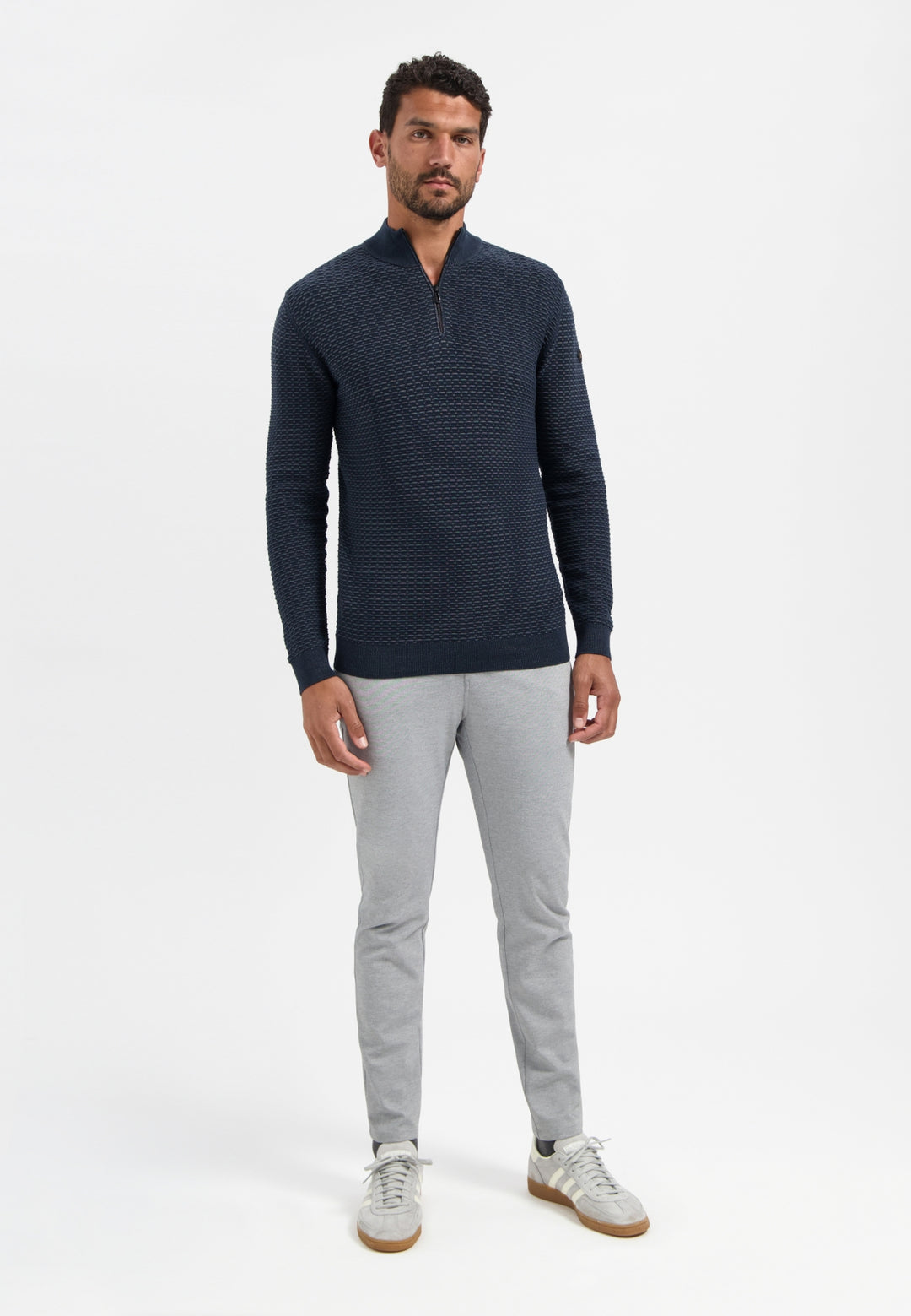 Pullover Half Zip Jacquard Plated, Night 078 Bild 3