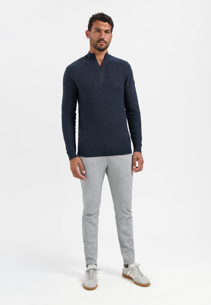 Pullover Half Zip Jacquard Plated, Night 078 Bild 3