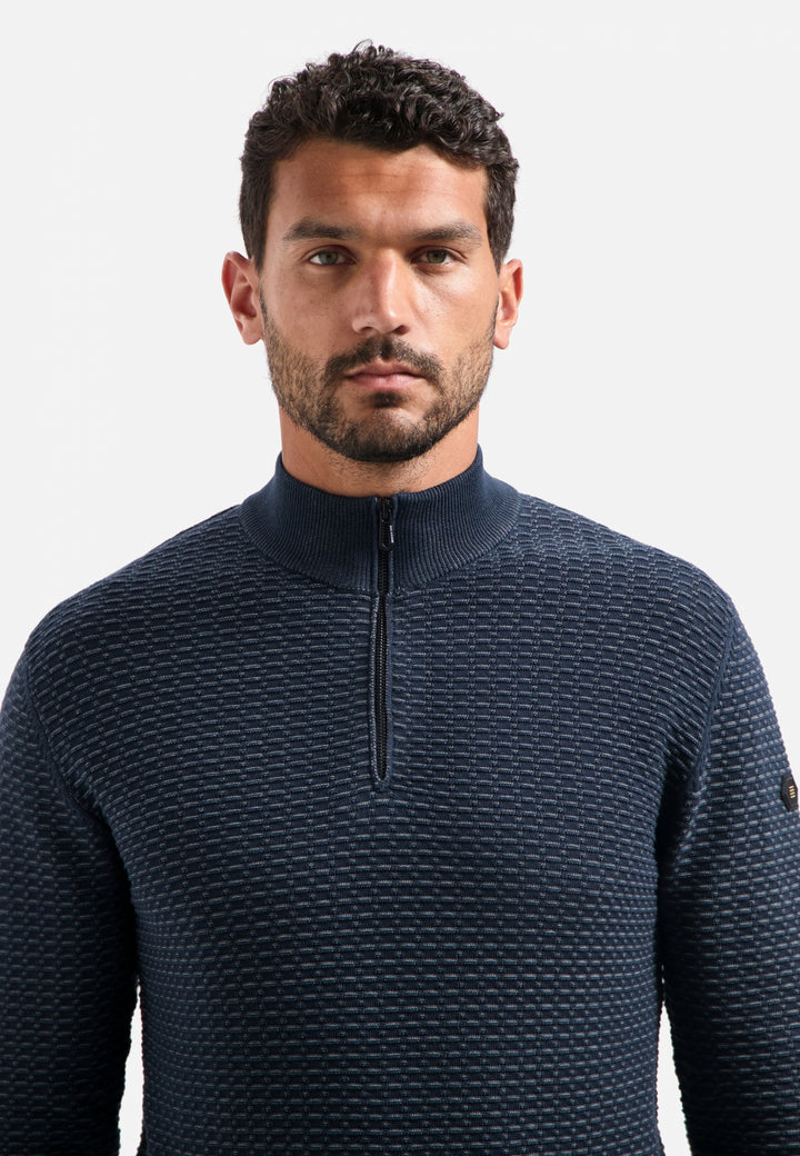 Pullover Half Zip Jacquard Plated, Night 078 Bild 4