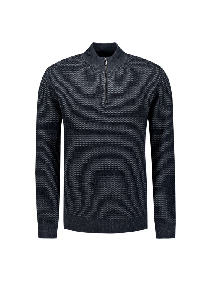 Pullover Half Zip Jacquard Plated, Night 078 Bild 5