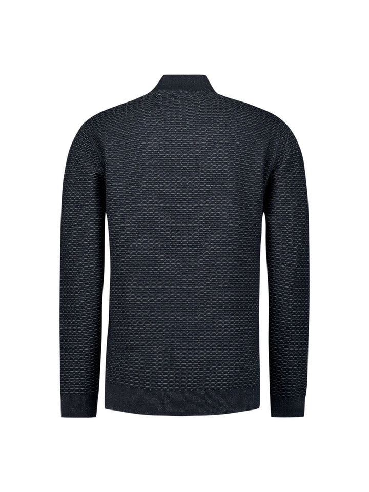 Pullover Half Zip Jacquard Plated, Night 078 Bild 6