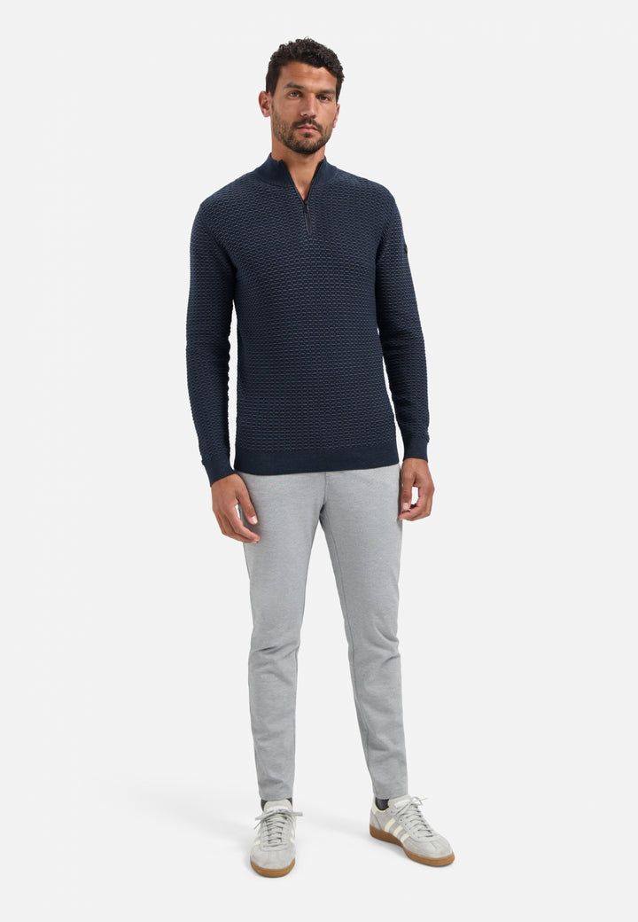 Pullover Half Zip Jacquard Plated, Night 078 Bild 7