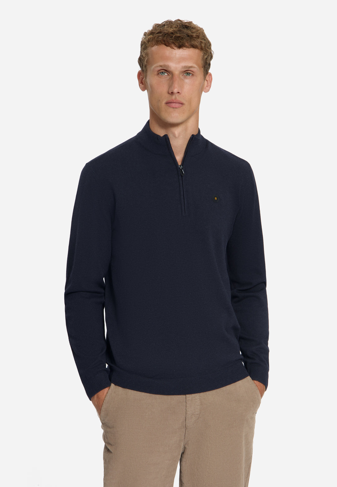 Pullover Half Zip Melange, Dark Night 178 Bild 1