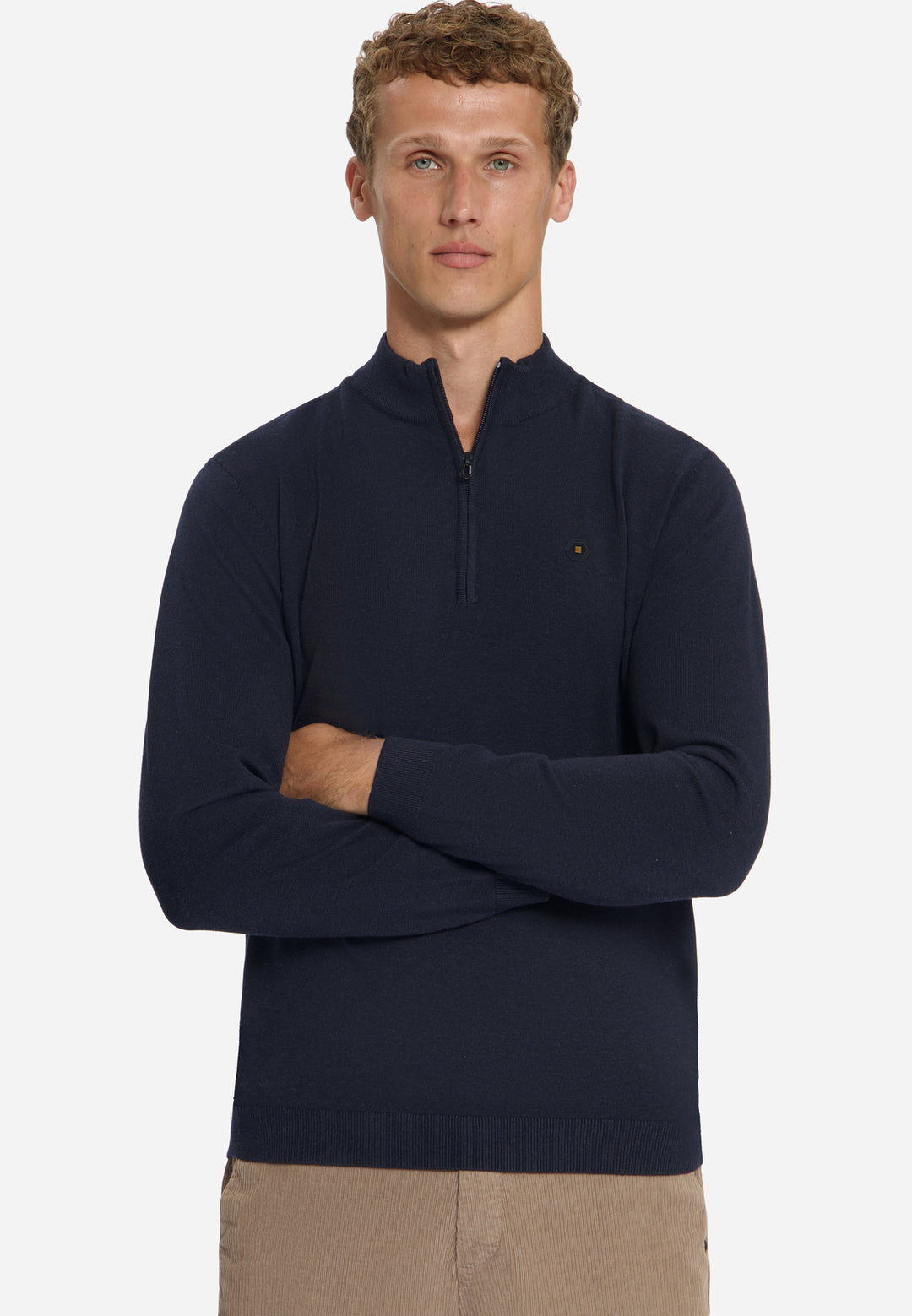 Pullover Half Zip Melange, Dark Night 178 Bild 4