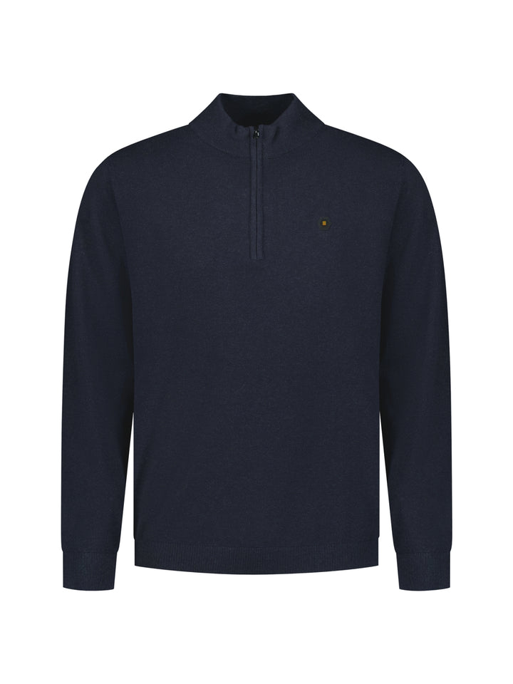 Pullover Half Zip Melange, Dark Night 178 Bild 5