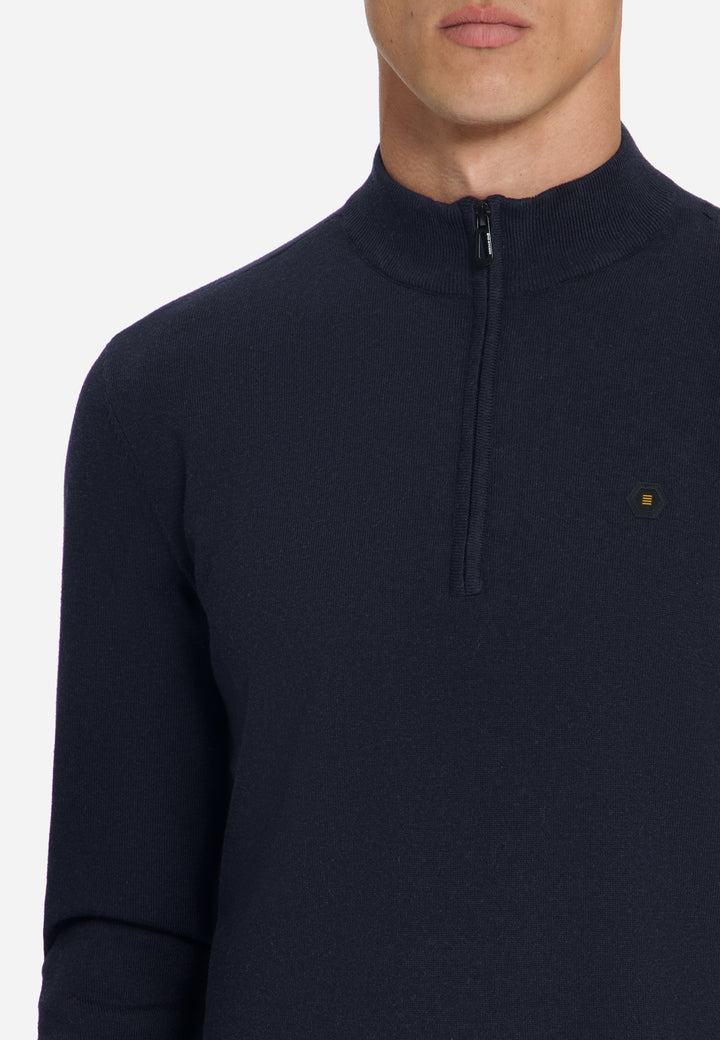 Pullover Half Zip Melange, Dark Night 178 Bild 7