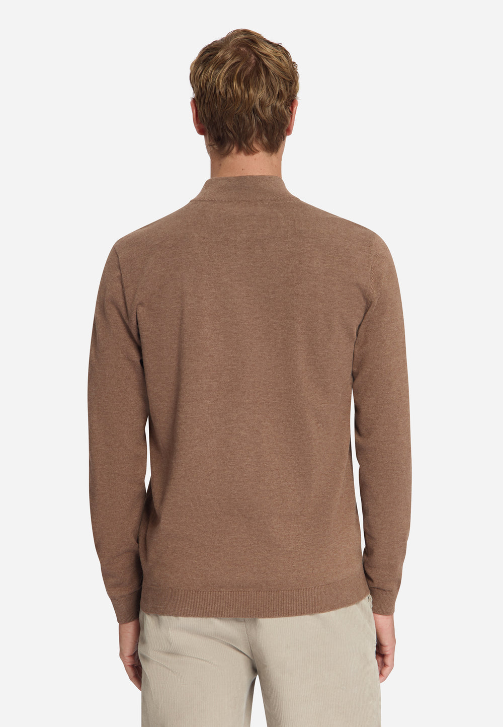 Pullover Half Zip Melange, Light Brown 041 Bild 2