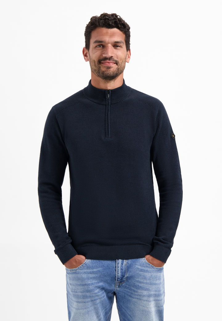 Pullover Half Zip Plated Structure Knit, Night 078 Bild 1