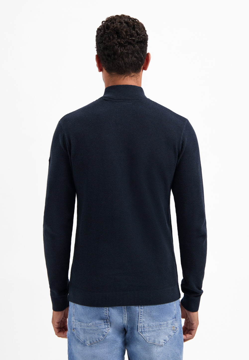 Pullover Half Zip Plated Structure Knit, Night 078 Bild 2