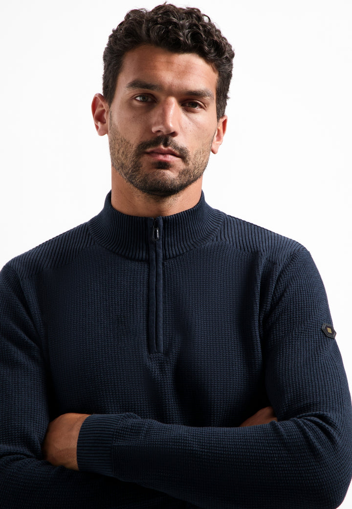 Pullover Half Zip Plated Structure Knit, Night 078 Bild 4