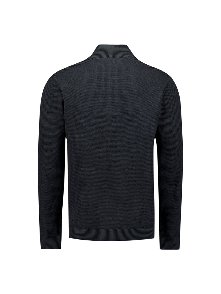 Pullover Half Zip Plated Structure Knit, Night 078 Bild 6