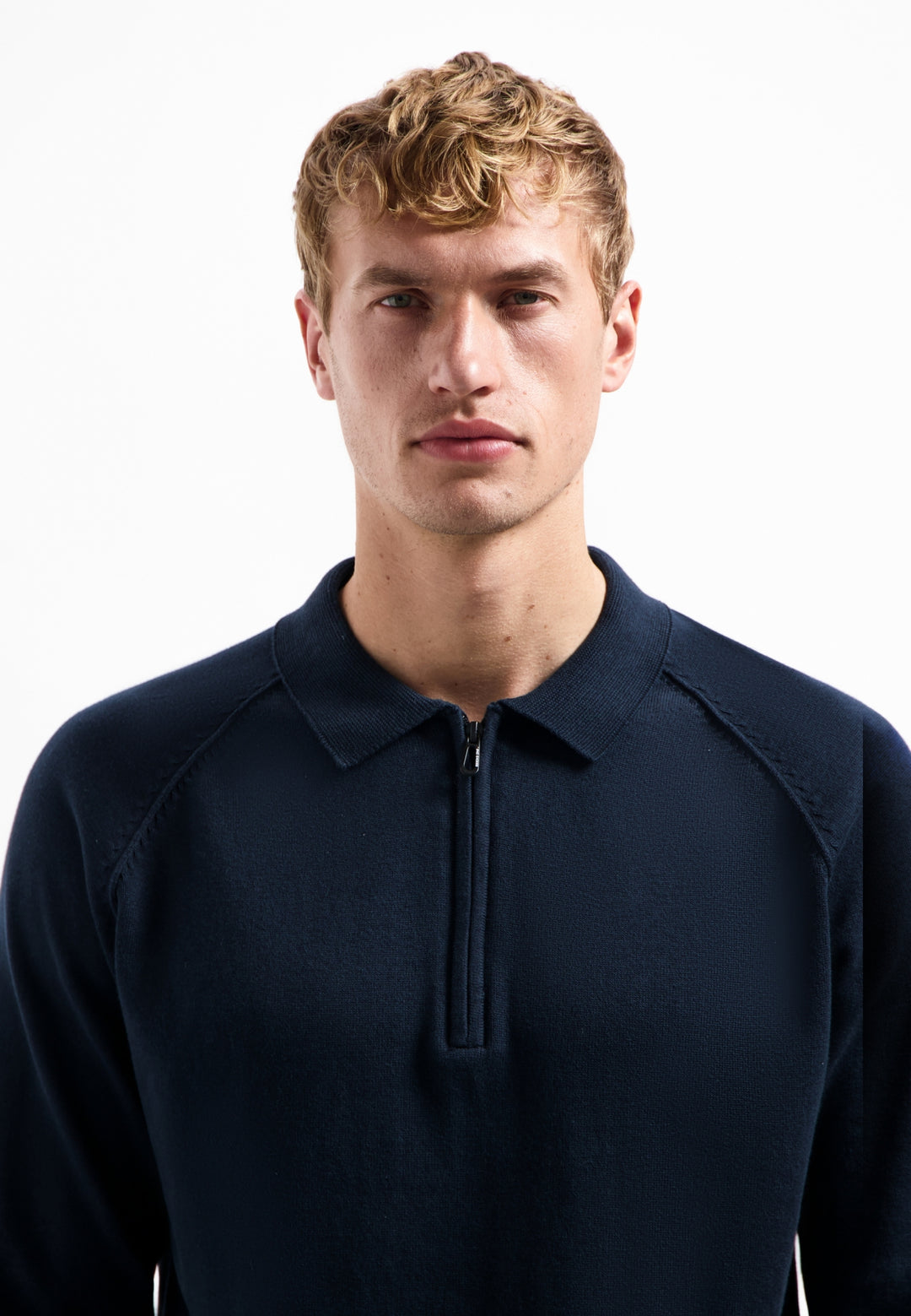 Pullover Polo Half Zip Solid, Night 078 Bild 4
