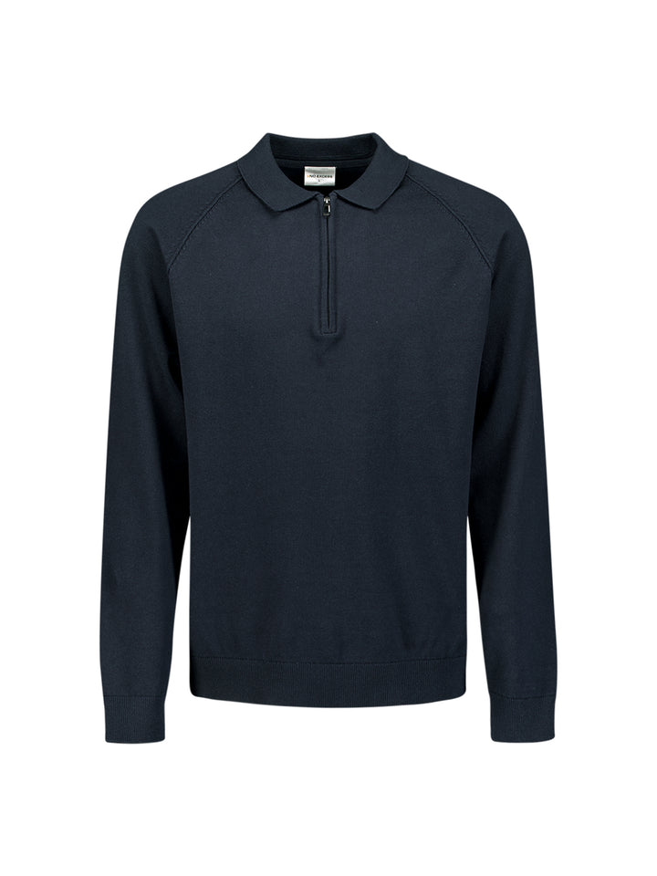Pullover Polo Half Zip Solid, Night 078 Bild 5