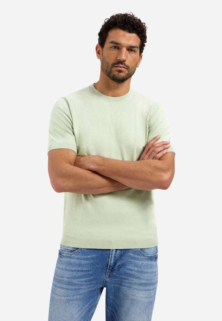 Pullover Short Sleeve Crew Neck Melange, Green 050 Bild 1