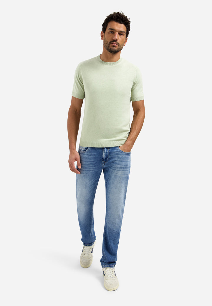 Pullover Short Sleeve Crew Neck Melange, Green 050 Bild 3
