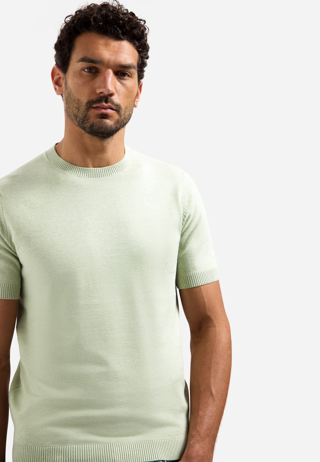 Pullover Short Sleeve Crew Neck Melange, Green 050 Bild 4