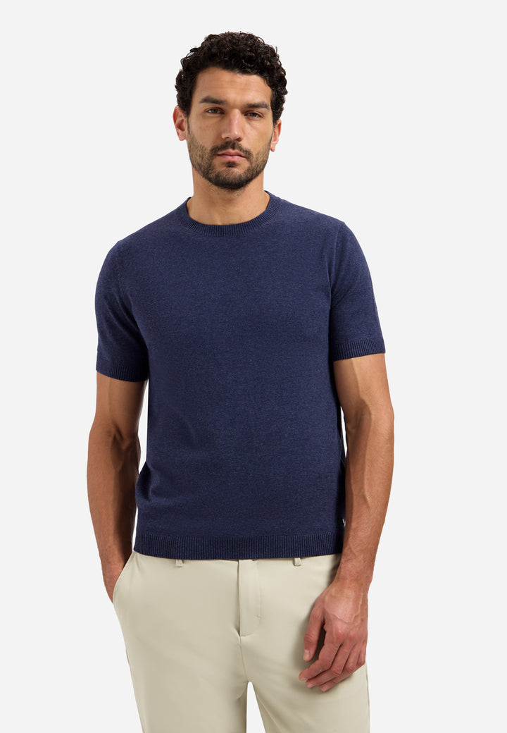 Pullover Short Sleeve Crew Neck Melange, Night 078 Bild 1