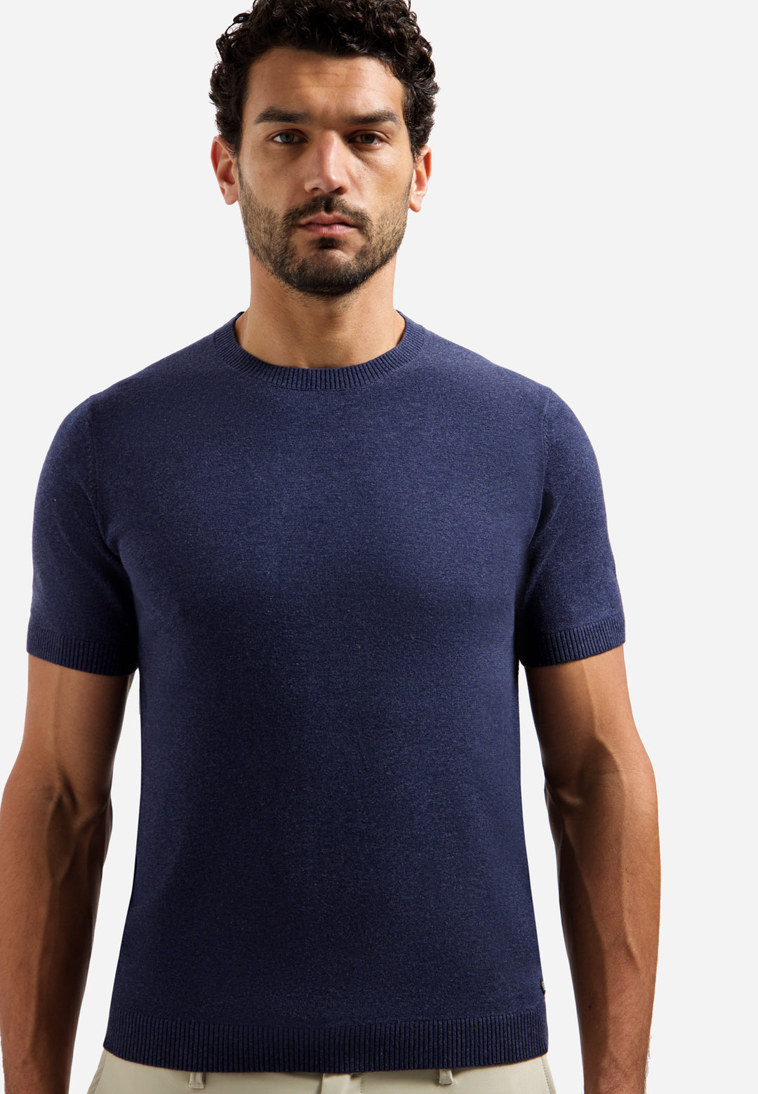 Pullover Short Sleeve Crew Neck Melange, Night 078 Bild 4