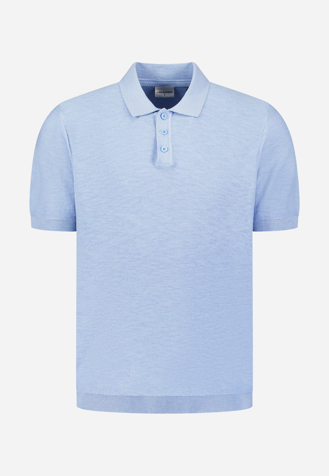 Pullover Short Sleeve Polo Slub, Blue 030 Bild 5
