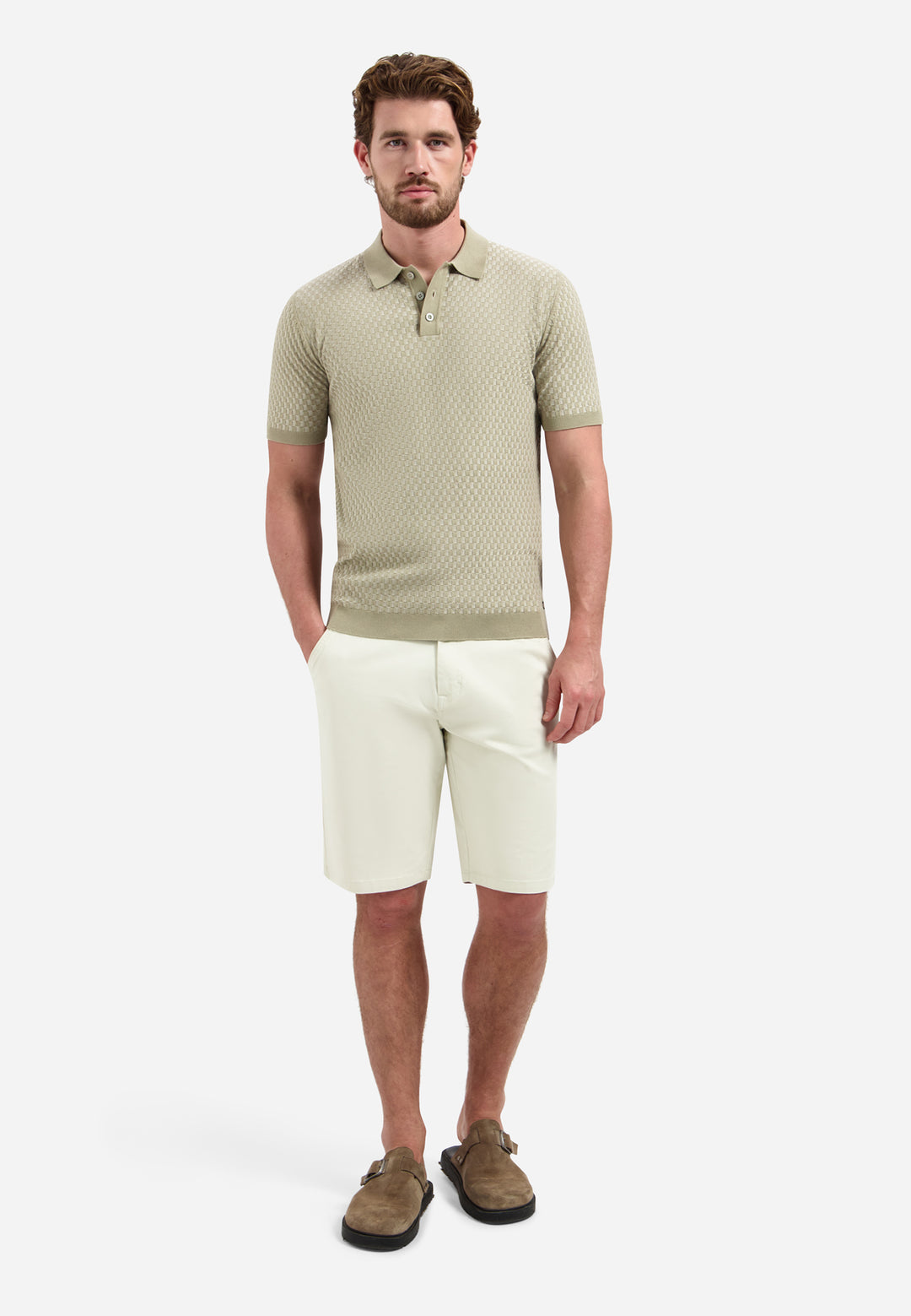 Pullover Short Sleeve Polo, Taupe 044 Bild 3