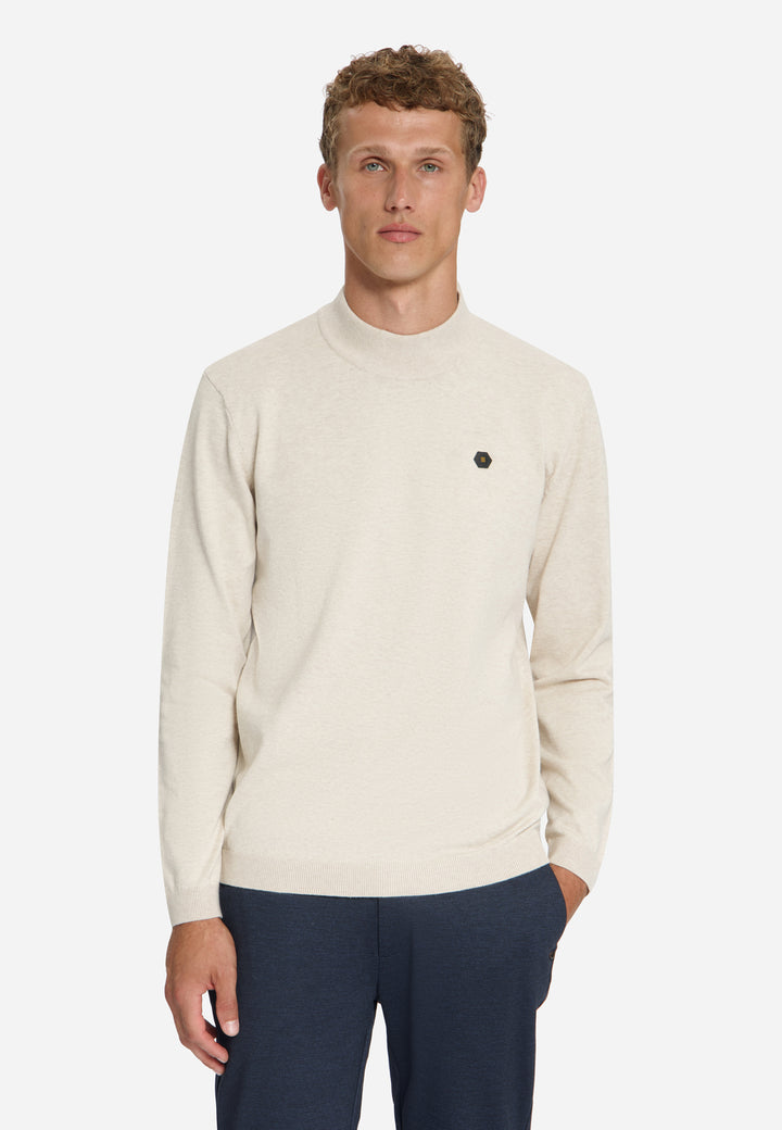 Pullover Turtle Neck Melange, Stone 014 Bild 1