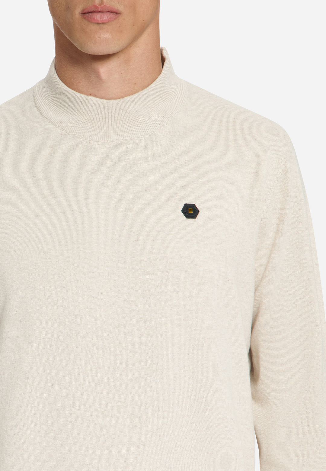 Pullover Turtle Neck Melange, Stone 014 Bild 7