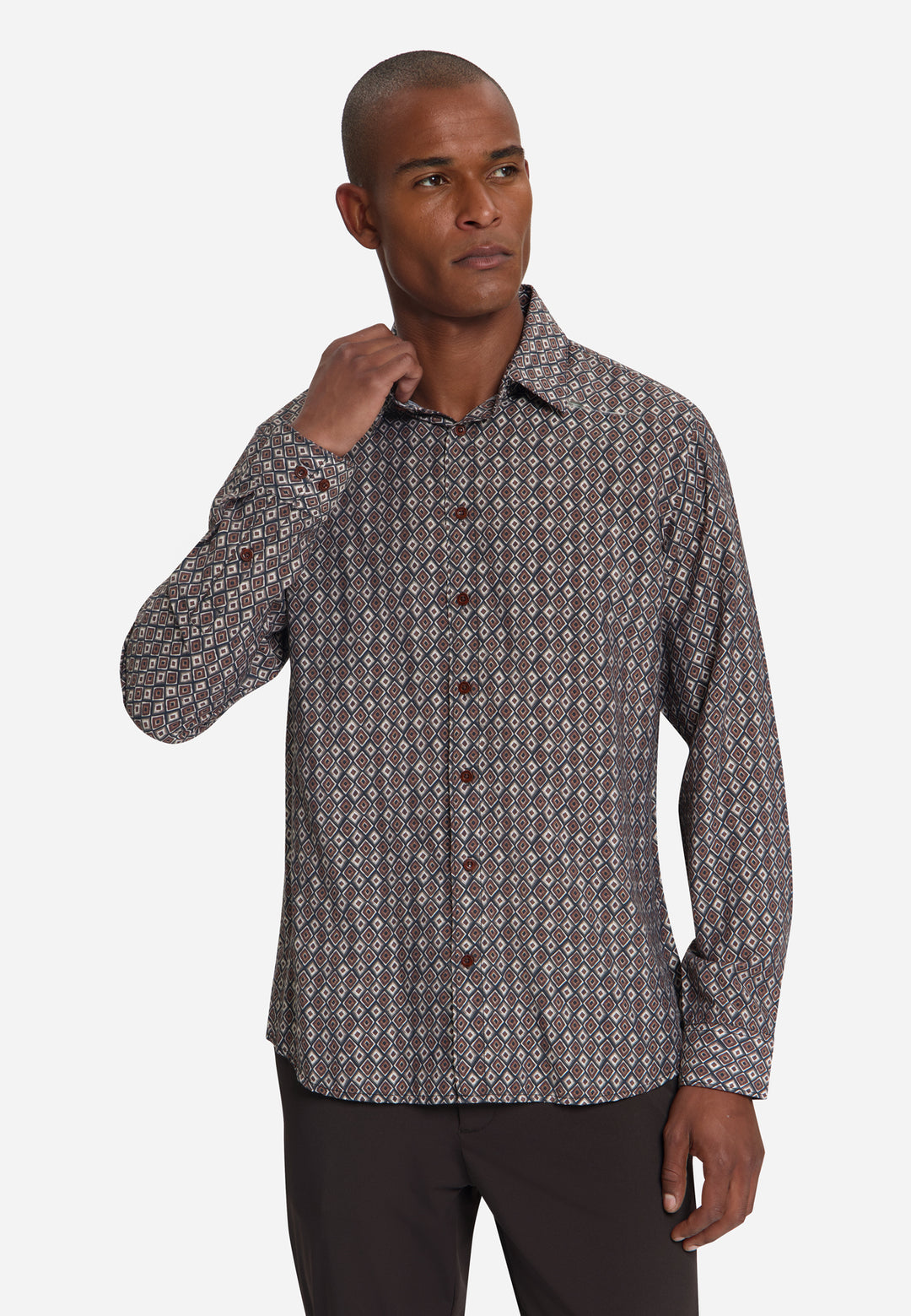 Shirt Allover Printed, Light Brown 041 Bild 1
