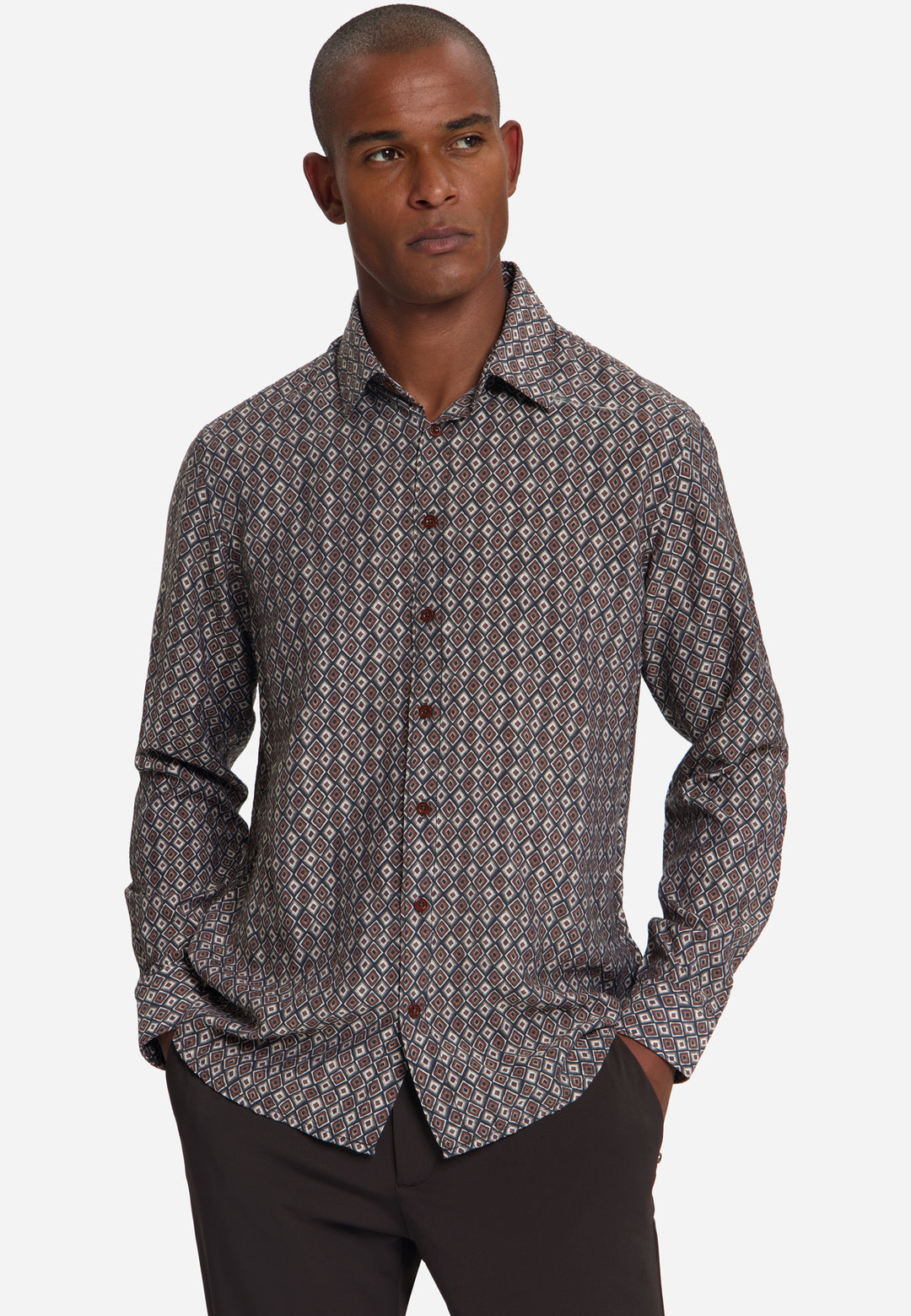 Shirt Allover Printed, Light Brown 041 Bild 4
