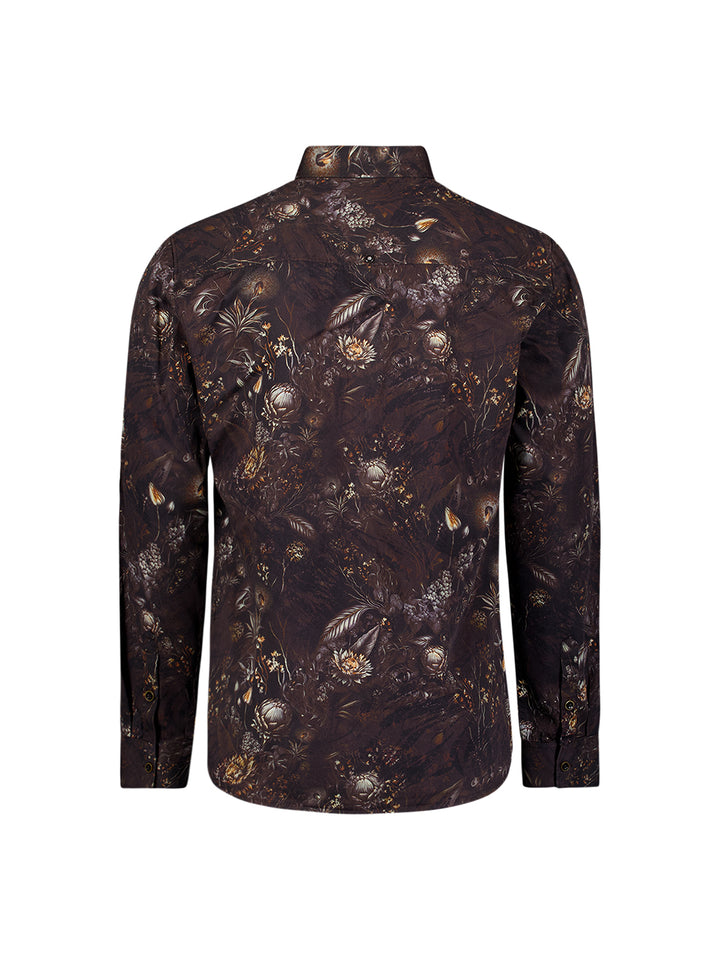 Shirt Allover Printed Satin Weave, Black 020 Bild 6