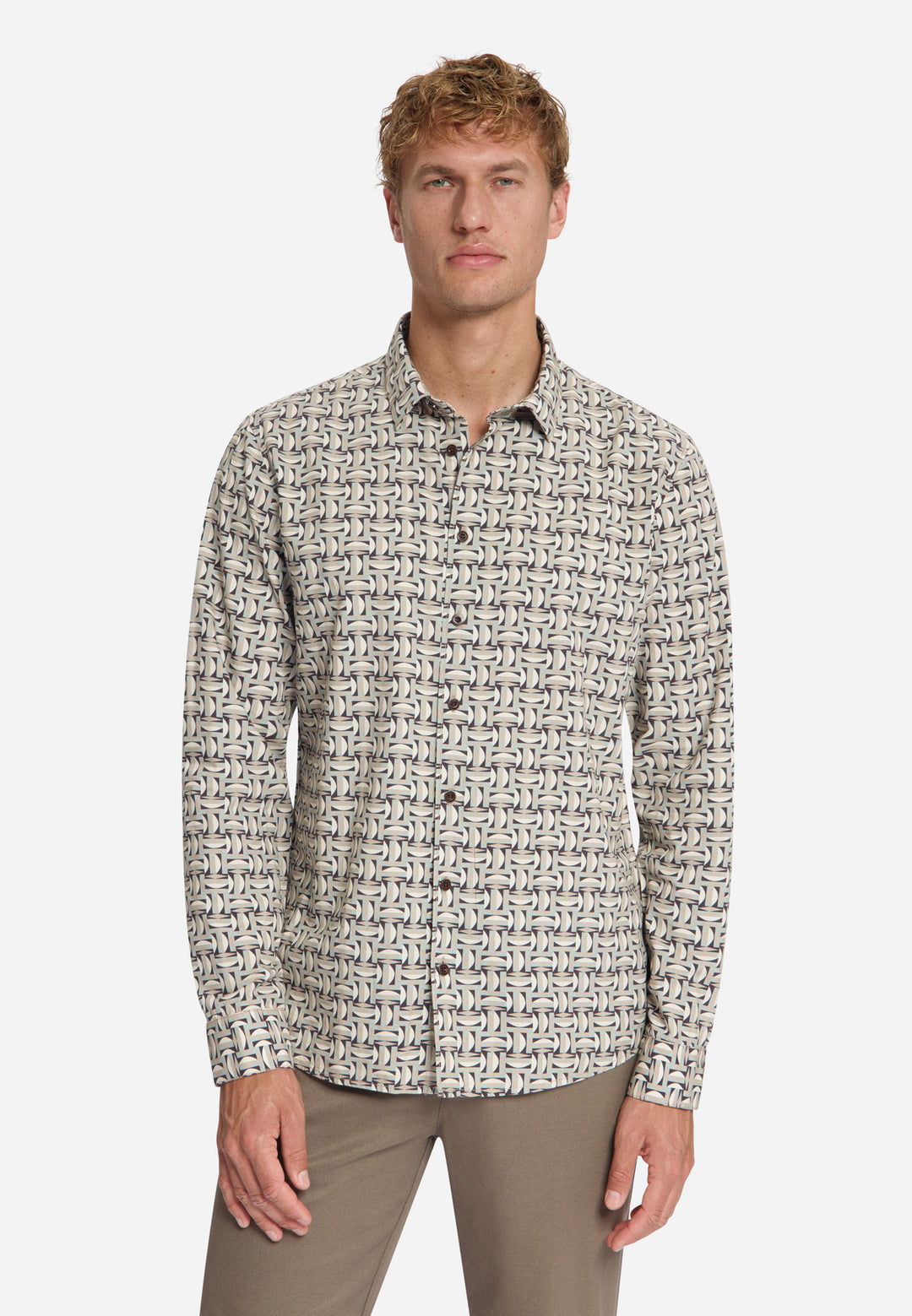 Shirt Allover Printed, Stone 014 Bild 1