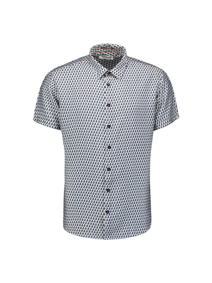 Shirt Short Sleeve Allover Printed, Seablue 039 Bild 1