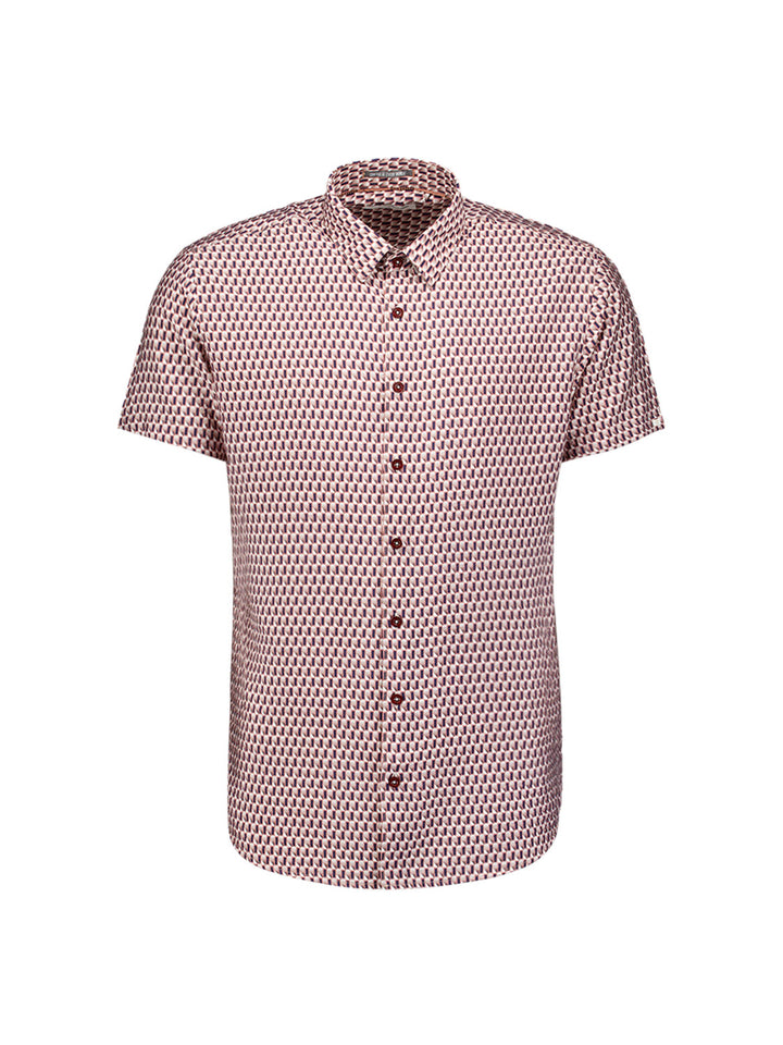 Shirt Short Sleeve Allover Printed, Coral 094 Bild 1