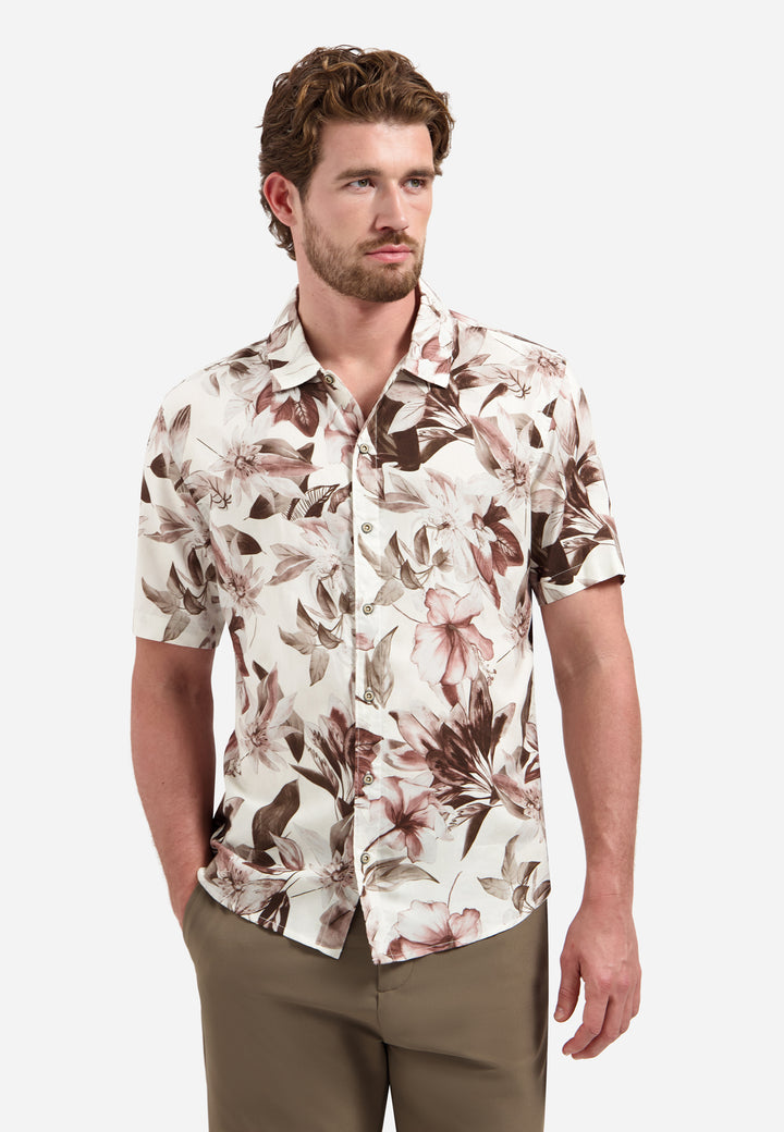 Shirt Short Sleeve Allover Printed, Coral 094 Bild 1