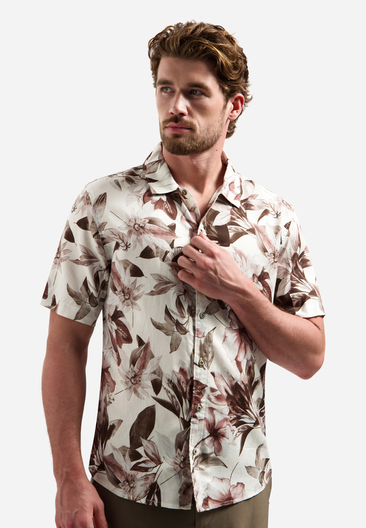 Shirt Short Sleeve Allover Printed, Coral 094 Bild 4