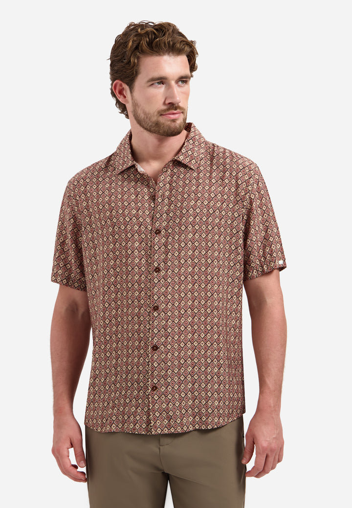 Shirt Short Sleeve Allover Printed, Coral 094 Bild 1
