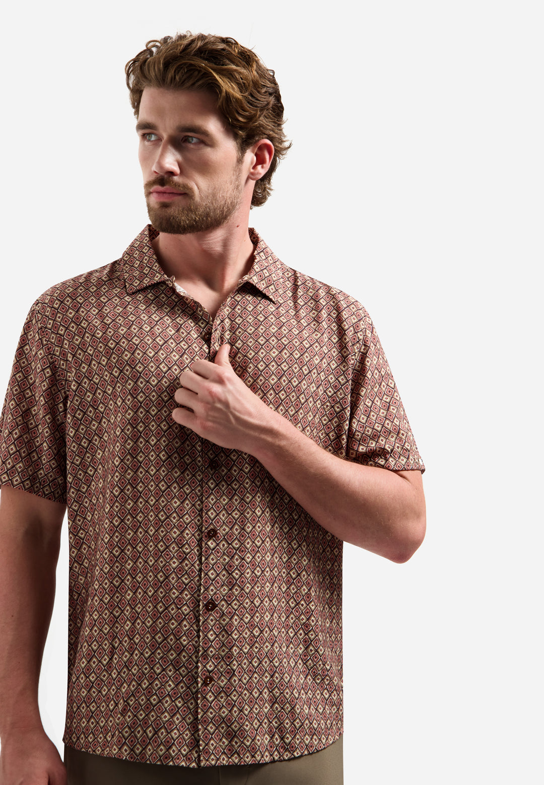 Shirt Short Sleeve Allover Printed, Coral 094 Bild 2