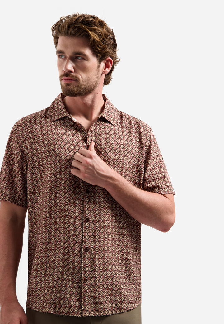 Shirt Short Sleeve Allover Printed, Coral 094 Bild 2