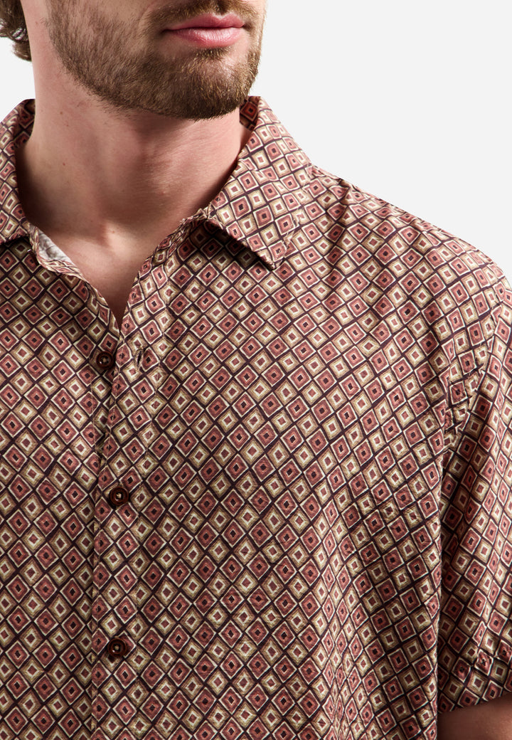 Shirt Short Sleeve Allover Printed, Coral 094 Bild 7