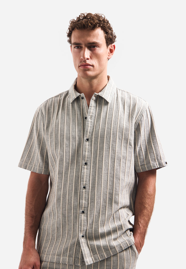 Shirt Short Sleeve Fancy Striped, Sand 015 Bild 4