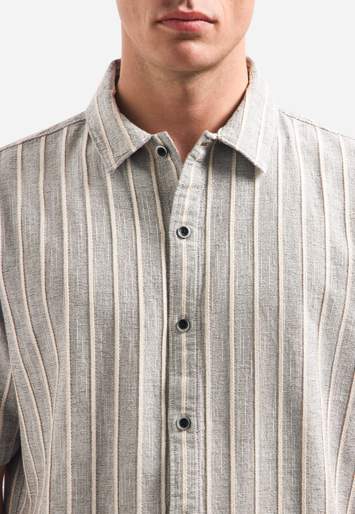 Shirt Short Sleeve Fancy Striped, Sand 015 Bild 7